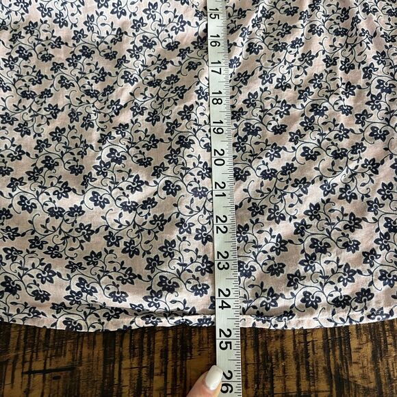 J Jill Shirt Womens XL Floral Blue Pink Crinkle Sheer Art Artsy Shirt Ladies - Picture 7 of 7